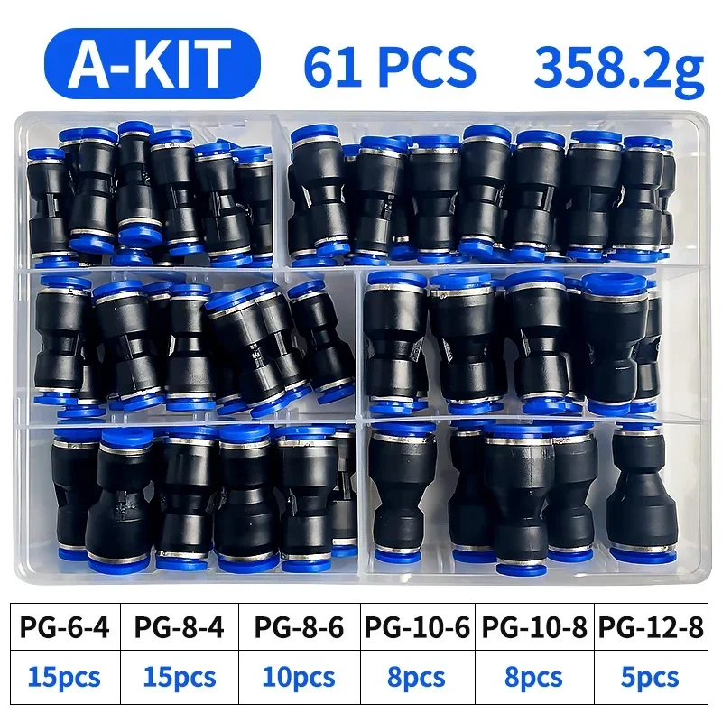61PCs Boxed PG Pneumatic Conne - Compression Fitting Brass 评论和价格